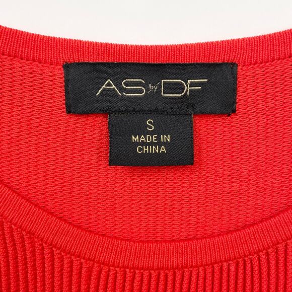 AS by DF Ava Rib Knit Shoulder Pad Midi Dress - Picture 10 of 12